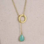 Lucky Luminous Crystal Lariat Necklace - 18K Gold-Plated, Adjustable Length, Elegant Jewelry, Gift Box Included - Image 2
