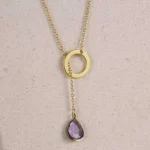 Lucky Luminous Crystal Lariat Necklace - 18K Gold-Plated, Adjustable Length, Elegant Jewelry, Gift Box Included - Image 6