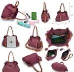 TRIBEKA 3 In 1 Canvas Shoulder Bag - Versatile Handbag, Cross-body, and Clutch Combo with Free Smartphone Charger - Image 4