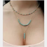Turquoise Trinket Three Layered Necklace - Delicate & Elegant Jewelry