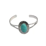 Free Spirited Turquoise Bracelet - Vintage Silver Look with Handcrafted Howlite Gemstone - Image 2