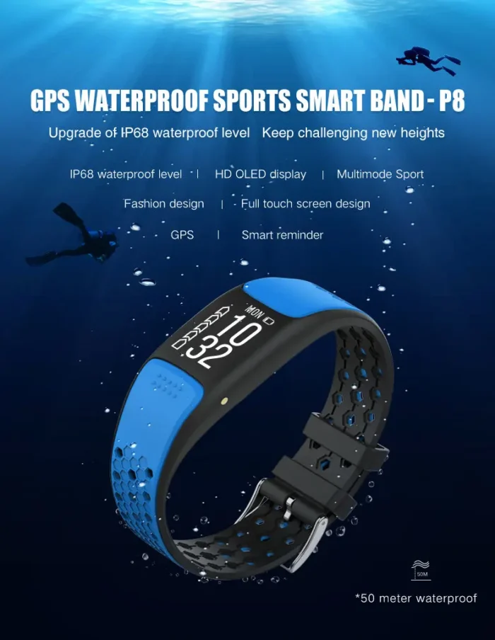 Smart Fit Sporty Fitness Tracker & Waterproof Swimmers Watch - Multi-Sport Activity Tracker w/ Heart Rate, Blood Pressure, Sleep Monitoring, & More - Image 8