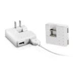 Dual Port USB Charger with Folding Power Plug - Compact & Travel-Friendly for Smartphones & Tablets