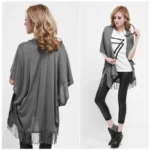 Retro Wrap Poncho With Fringe - Boho-Chic, Stylish & Functional Wrap