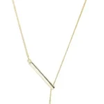 Balance Bar Lariat Necklace - 14K Gold-Plated, Hypoallergenic, Adjustable 18-22 Inches, Ideal Gift for Special Occasions