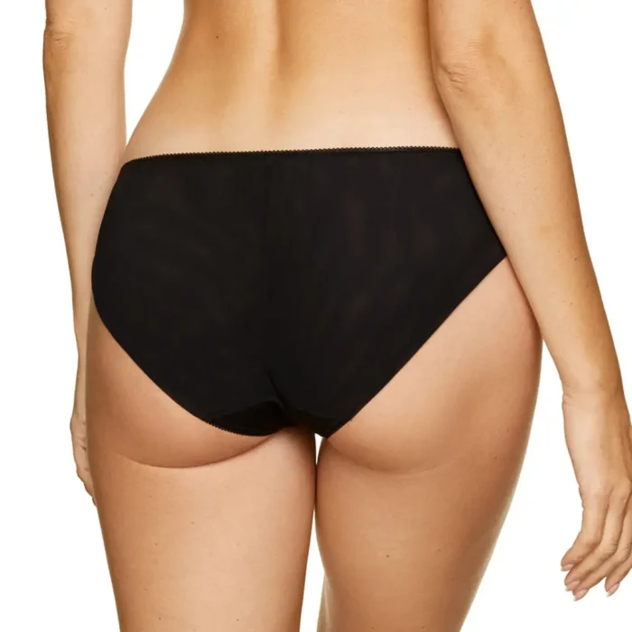 Semi Sheer Bikini Panty Gorteks Pamela Black - Alluring Low Rise Lace Panty - Image 1