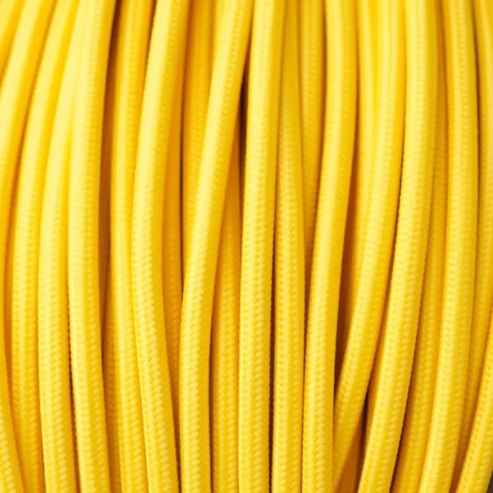 3 Core Round Vintage Braided Fabric Yellow Cable Flex - High Quality 0.75mm Lighting Wire for Antique Lamps & Chandeliers - Image 2