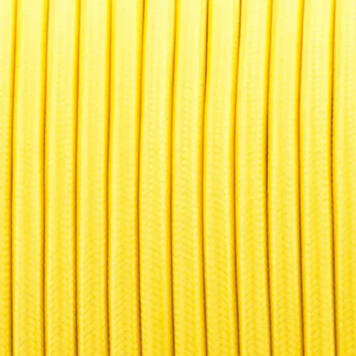 3 Core Round Vintage Braided Fabric Yellow Cable Flex - High Quality 0.75mm Lighting Wire for Antique Lamps & Chandeliers - Image 3