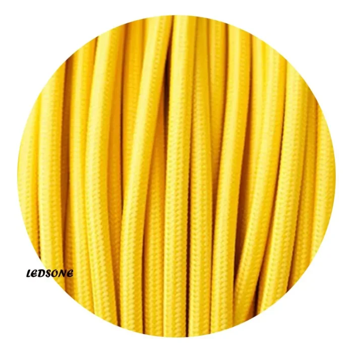 3 Core Round Vintage Braided Fabric Yellow Cable Flex - High Quality 0.75mm Lighting Wire for Antique Lamps & Chandeliers - Image 7