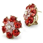 Elegant Multi-Color Brass Earrings with Top Grade Crystals - IP Gold Plated - Image 3