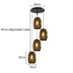 Modern 4 Way Multi Tier Ceiling Light Pendant with Eyeball Design Shades - Image 4