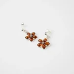 Subtle Flower Earrings - Elegant Baltic Amber & Sterling Silver | Exquisite Jewelry