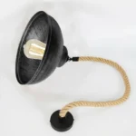 Modern Brushed Silver Curvy Hemp Rope Pendant Light - Elegant & Versatile Lighting Solution - Image 4