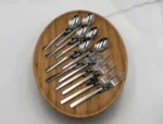 Elegant 13 Piece 18/10 Stainless Steel Fork and Spoon Dinner Set with Modern Square Handles - Image 2