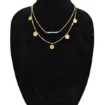 Delicate Delights Turquoise Necklace with Golden Charms - Layered, Handmade & Gift-Ready