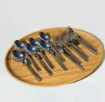 Elegant 13 Piece 18/10 Stainless Steel Fork and Spoon Dinner Set with Modern Square Handles - Image 3