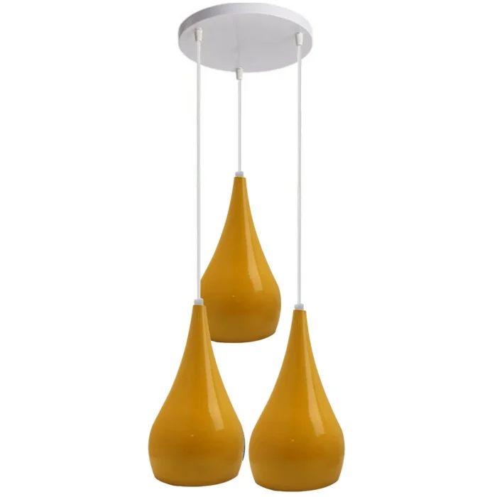 Yellow Colour Shade Chandelier Pendant Ceiling Light Modern & Stylish Lighting Fixture - Image 2
