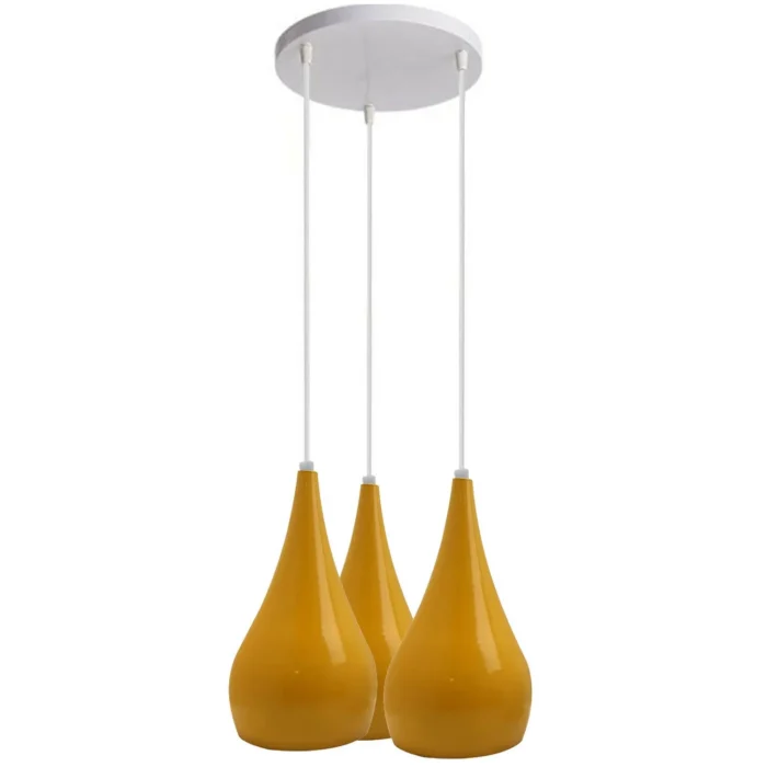 Yellow Colour Shade Chandelier Pendant Ceiling Light Modern & Stylish Lighting Fixture - Image 3