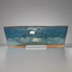 Elegant 25cm Blue Glazed Bonsai Pot - Rectangular Ceramic Planter with Drainage Holes