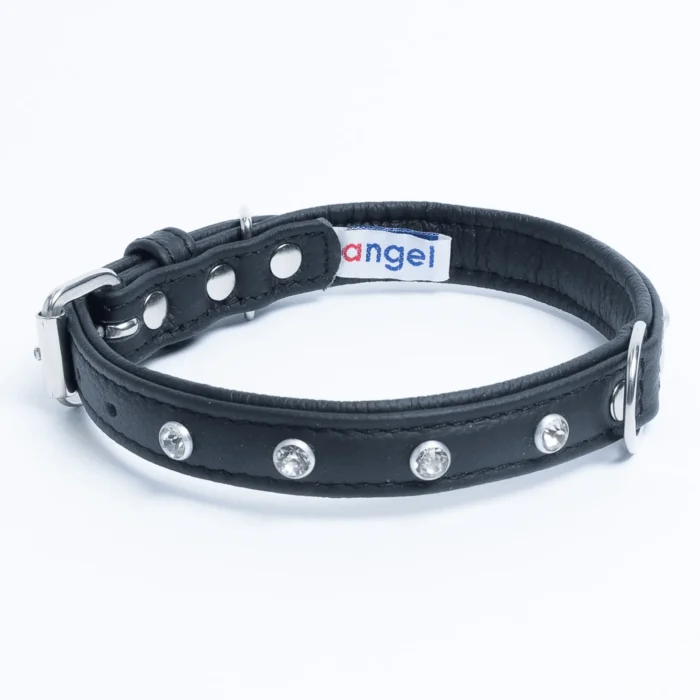 Athens Blingy Dog Collar - Luxurious Genuine Soft Cowhide with Dazzling Replica Diamonds - Image 23