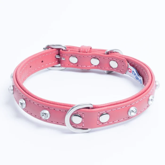 Athens Blingy Dog Collar - Luxurious Genuine Soft Cowhide with Dazzling Replica Diamonds - Image 45
