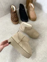 Aztec Detail Low Ankle Platform Kids Slipper Boots - Cozy and Stylish Footwear for Little Explorers - Image 2