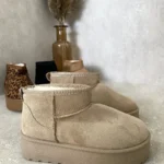 Aztec Detail Low Ankle Platform Kids Slipper Boots - Cozy and Stylish Footwear for Little Explorers
