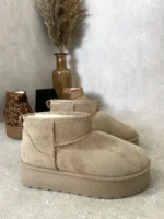 Aztec Detail Low Ankle Platform Kids Slipper Boots - Cozy and Stylish Footwear for Little Explorers
