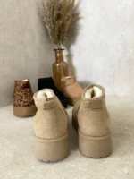 Aztec Detail Low Ankle Platform Kids Slipper Boots - Cozy and Stylish Footwear for Little Explorers - Image 3