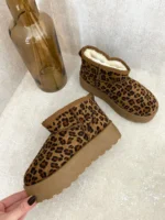 Aztec Detail Low Ankle Platform Kids Slipper Boots - Cozy and Stylish Footwear for Little Explorers - Image 5