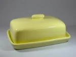 Handmade Butter Dish with Butter Yellow Glaze - Microwave & Dishwasher Safe - Perfect for 8 oz. Butter Blocks