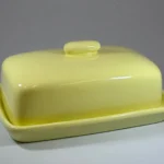 Handmade Butter Dish with Butter Yellow Glaze - Microwave & Dishwasher Safe - Perfect for 8 oz. Butter Blocks
