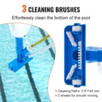 VEVOR Portable Pool Vacuum - Handheld Pool Cleaner with 3 Scrub Brushes & 56' Pole - Image 4