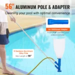 VEVOR Portable Pool Vacuum - Handheld Pool Cleaner with 3 Scrub Brushes & 56' Pole - Image 5
