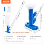 VEVOR Portable Pool Vacuum - Handheld Pool Cleaner with 3 Scrub Brushes & 56' Pole - Image 7