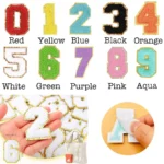 Premium Self-Adhesive Chenille Number Patches for Customizing Bags, Clothes & Accessories