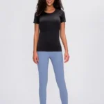 Round Neck Short Sleeve Active T-Shirt - Comfortable & Stretchy for Workouts and Everyday Wear