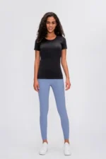 Round Neck Short Sleeve Active T-Shirt - Comfortable & Stretchy for Workouts and Everyday Wear