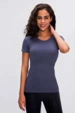 Round Neck Short Sleeve Active T-Shirt - Comfortable & Stretchy for Workouts and Everyday Wear - Image 11