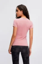 Round Neck Short Sleeve Active T-Shirt - Comfortable & Stretchy for Workouts and Everyday Wear - Image 13
