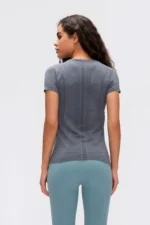 Round Neck Short Sleeve Active T-Shirt - Comfortable & Stretchy for Workouts and Everyday Wear - Image 19