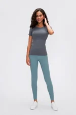 Round Neck Short Sleeve Active T-Shirt - Comfortable & Stretchy for Workouts and Everyday Wear - Image 21