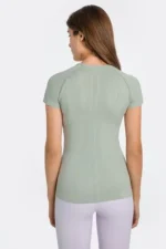 Round Neck Short Sleeve Active T-Shirt - Comfortable & Stretchy for Workouts and Everyday Wear - Image 24