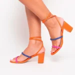 Annie Ankle Strappy Heeled Sandals | Elegant Faux Leather Heels for Weddings & Casual Outings