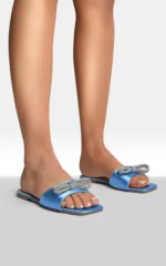 Elegant Embellished Bow Trim Open Toe Sandals - Perfect for Any Occasion | Comfortable & Stylish Women's Footwear