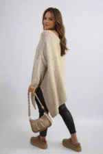 Asymmetric Oversized Knitted Jumper - Stylish, Cozy & Perfect for Everyday Wear