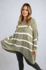 Cozy & Trendy Stripe Oversized Knitted Jumper - Perfect for Any Occasion - Image 8