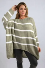 Cozy & Trendy Stripe Oversized Knitted Jumper - Perfect for Any Occasion - Image 9