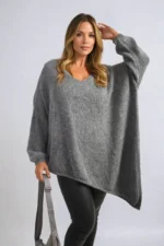 Asymmetric Oversized Knitted Jumper - Stylish, Cozy & Perfect for Everyday Wear - Image 12