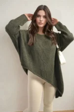 Asymmetric Oversized Knitted Jumper - Stylish, Cozy & Perfect for Everyday Wear - Image 13